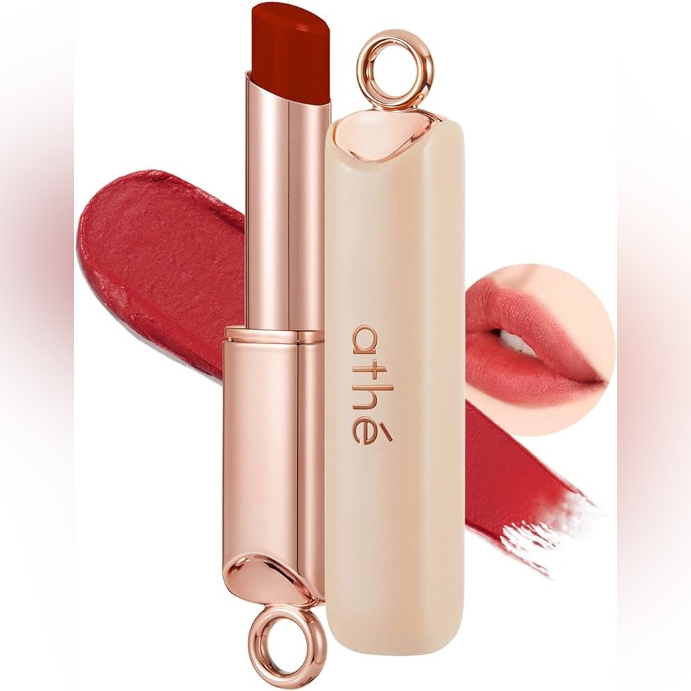ATHÉ Authentic Airy Lip Balm 04 CHILLI, Korean Vegan Color Lip Blam